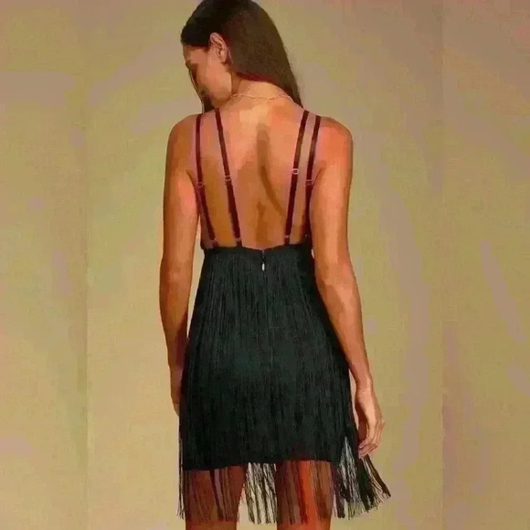 Lulus Dresses & Skirts - NWT- SHAKE IT OUT FRINGE BANDAGE MINI DRESS -XS